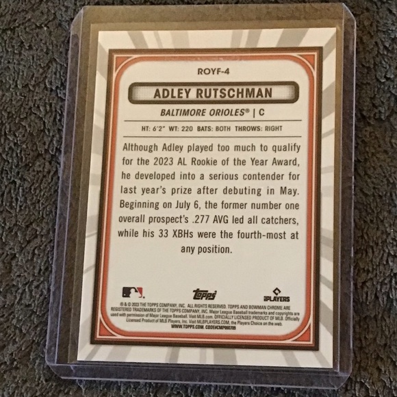 Adley Rutschman 2023 Bowman Chrome RC Refractor Rookie Card RC ROYF - Picture 3 of 3